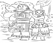 Printable tui and sina from moana disney  coloring pages